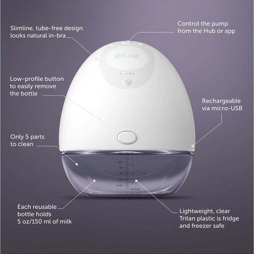 Elvie Single Pump up close and functions