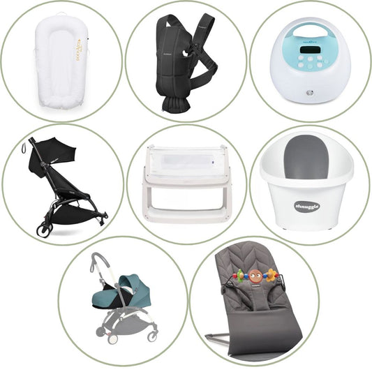 Cozy Comfort Starter Bundle (up to 6 months) with SnüzPod Bedside Crib, Dock-a-Tot, Baby Bjorn Bouncer, Baby Bjorn Baby Carrier Mini, Spectra Breast Pump, Babyzen Yoyo Frame &amp; Newborn Pack and Shnuggle Baby Bath