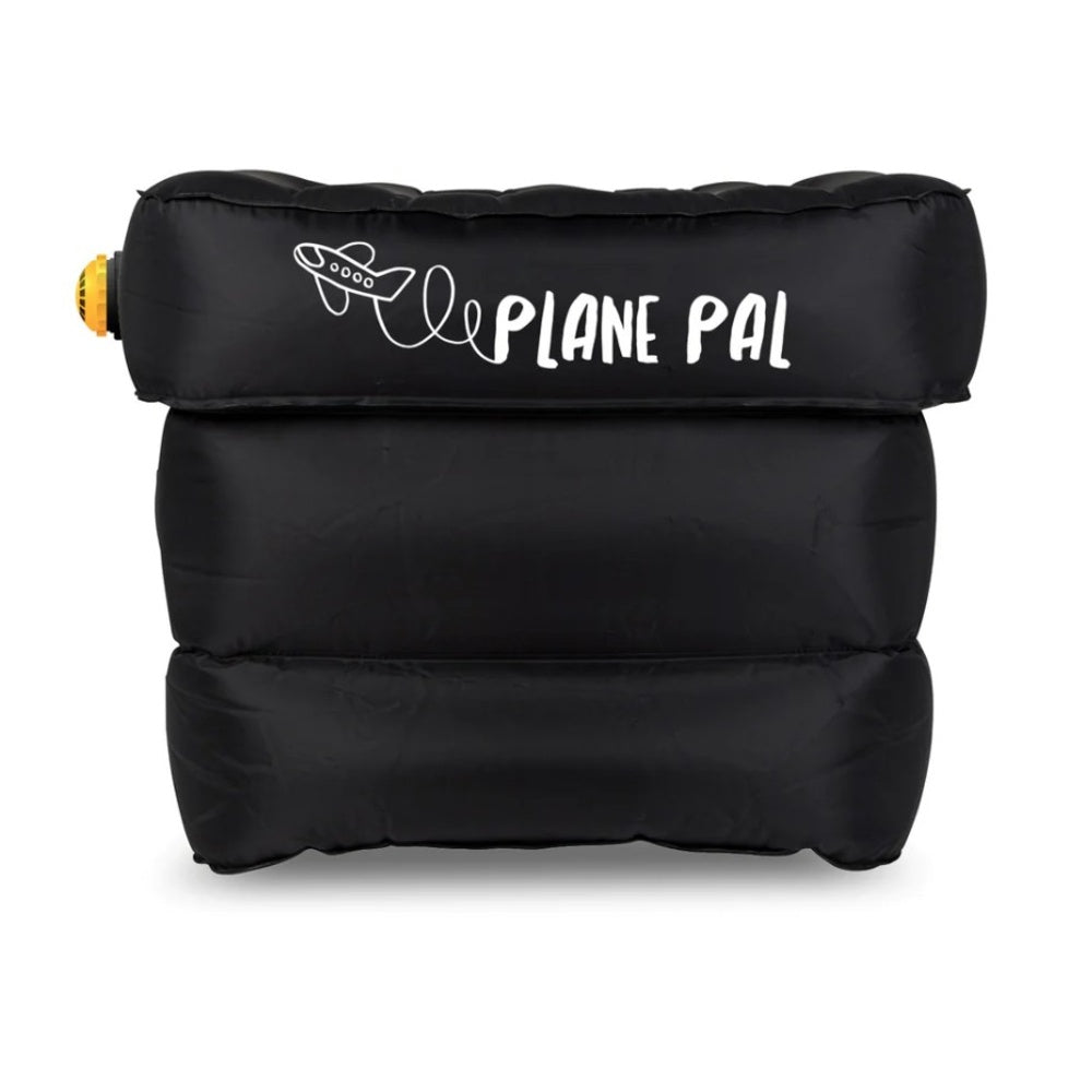 Plane Pal in front face with yellow air pump attachment is visible on the left side.