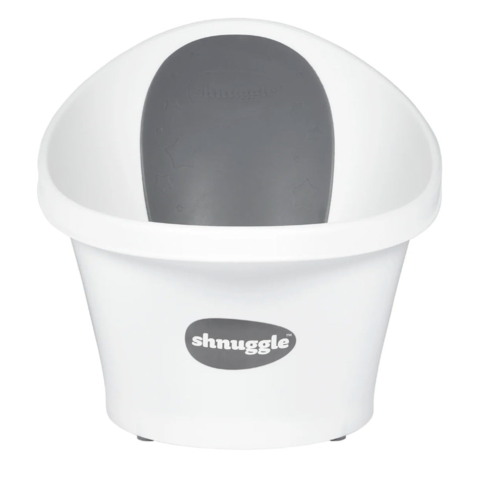 Shnuggle baby bath in white with dark grey anti-slip