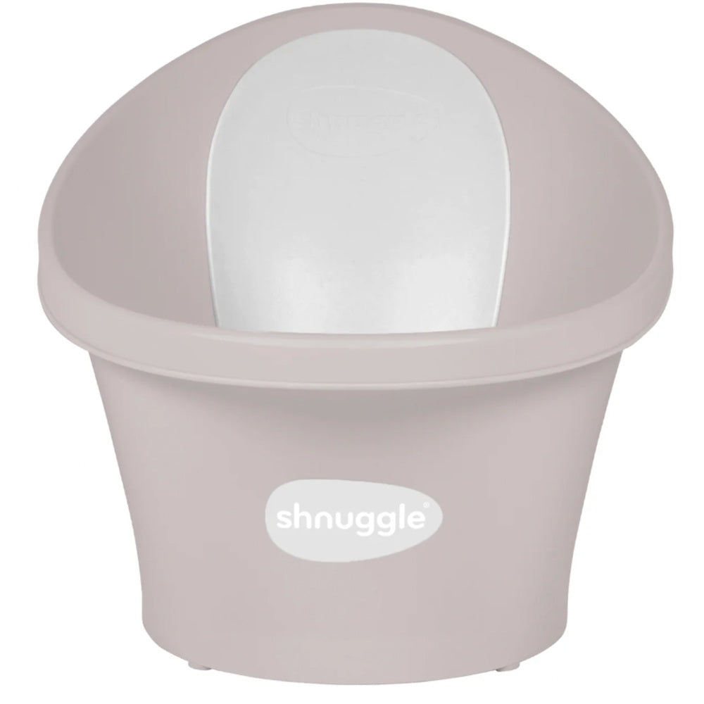 Shnuggle baby bath in taupe with white anti-slip