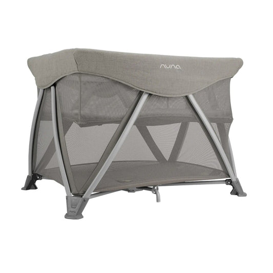 The Nuna Sena Aire in grey showing upper cot in place